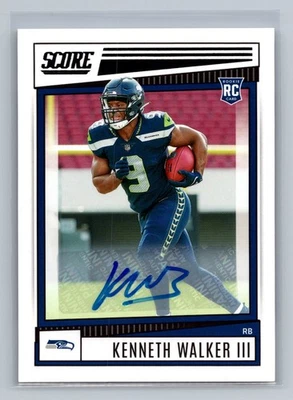 Kenneth Walker III 2022 Score #329 Signatures Rookie Auto Seahawks RC - Image 1 of 2
