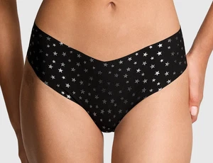 BRAGAS TANGA VICTORIA'S SECRET ROSA NEGRO PLATA ESTRELLA BORDE CRUDO NO SHOW NUEVAS CON ETIQUETAS Talla M - Imagen 1 de 5