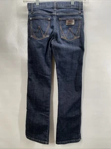 Wrangler Retro Slim Boot Adjustable Waist Dark Blue Denim Jeans 8 Reg. 24x24 - Picture 1 of 10