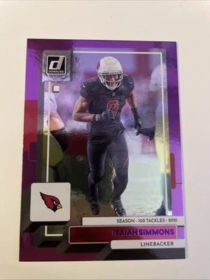 2022 Donruss Isaiah Simmons /100 Purple Season Stat Line #9 Cardinals - Image 1 of 2