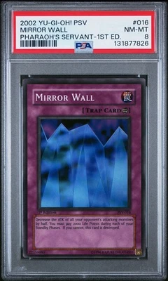 2002 Yu-Gi-Oh! Mirror Wall Pharaoh's Servant PSV 1st Edition Super Rare PSA 8 - Image 1 of 2