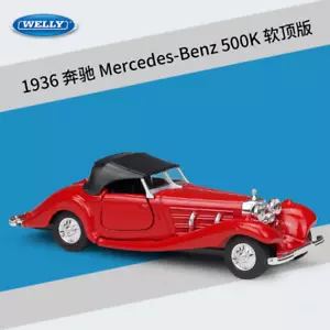 Welly 1:36 1936 Mercedes Benz 500K Red Diecast Pullback Model Car New in Box - Picture 1 of 5