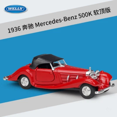 Welly 1:36 1936 Mercedes Benz 500K Diecast Pullback Model Car Boy Toy - Image 1 of 4