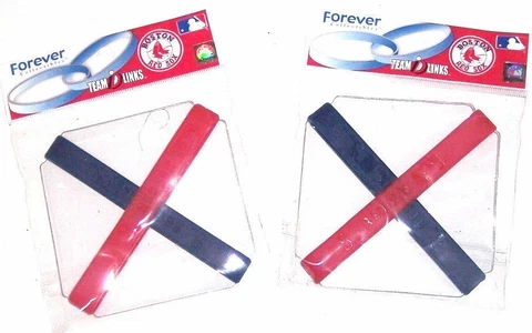 Boston Red Sox Rubber Wristband Bracelet MLB Baseball 2 Packs New Cover