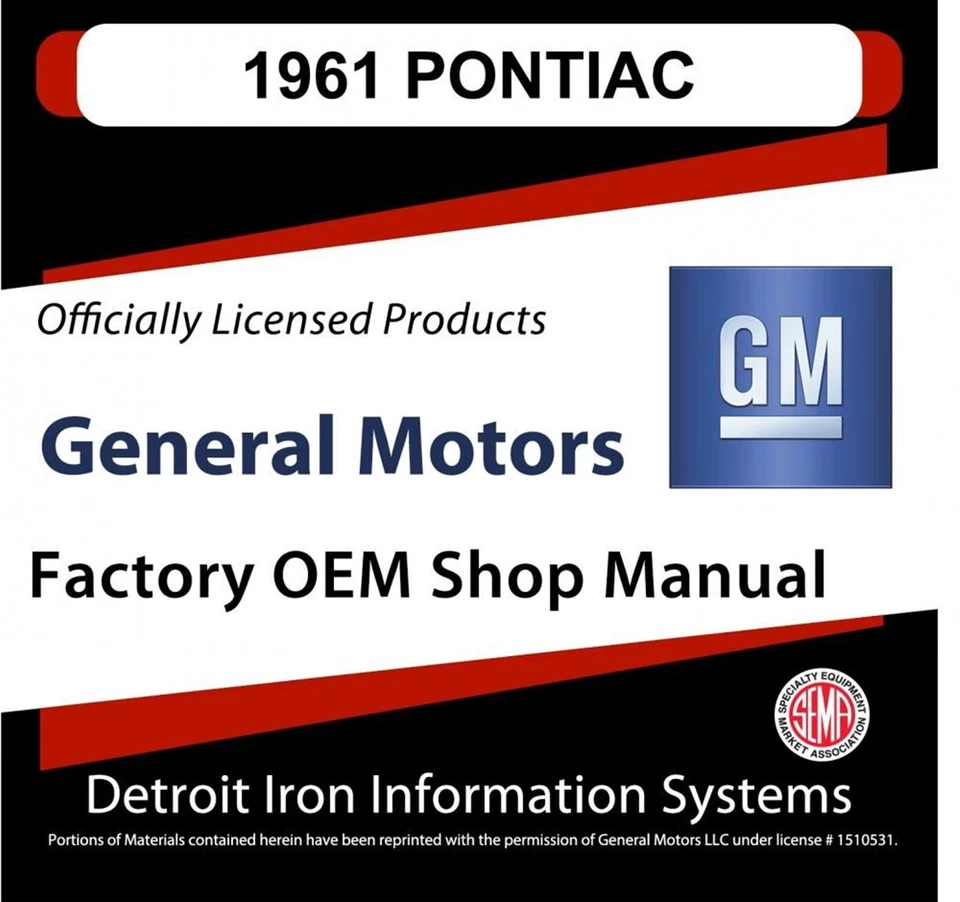 1961 Pontiac Tempest Bonneville Catalina Shop manuais e peças livros CD - Imagem 1 de 1