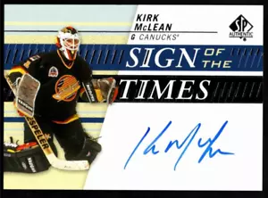 KIRK McLEAN 2019-20 Upper Deck SP Authentic Sign Of The Times AUTO Signature - Imagen 1 de 2