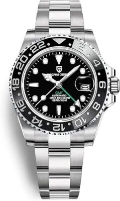 Reloj Pulsera Mecánico PAGANI DESIGN PD-1662 Bisel Negro 40mm Lujo GMT Hombres 100M Foto 1 de 4