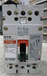 💥EATON 15 AMP DISYUNTOR ATORNILLABLE 3 POLOS 600Y/347 VAC EGH3015FFB - Imagen 1 de 8