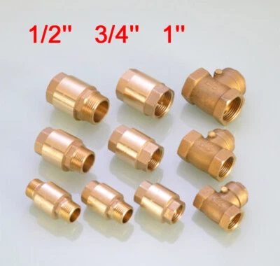 1/2" 3/4" 1" Inch Non-Return Valves Male Female Copper Swing-Check Valves BSP - Image 1 of 4