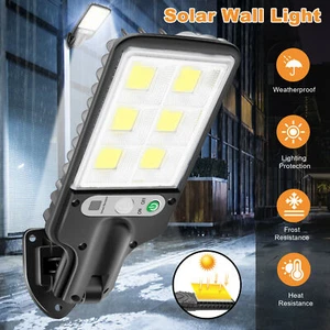 600W LED Solar Flutlicht Sicherheit Bewegungssensor Wall Street Yard Außenlampe - Bild 1 von 11