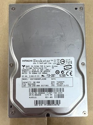 0A31914 - Hitachi 80GB 7200 RPM SATA 3.5" HDD - Image 1 of 4