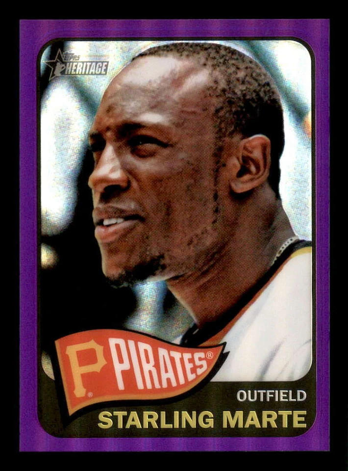 2014 Topps Heritage Chrome Purple Refractor #205 Starling Marte Pirates z - Image 1 of 2