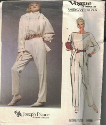 1488 UNCUT Vogue Sewing Pattern Misses Jacket Pants Top Joseph Picone OOP SEW - Image 1 of 2