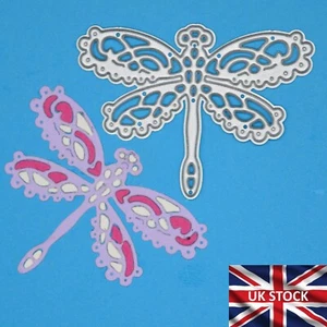 Lace Style Dragonfly Damselfly Metal Cutting Die, Card Making, Paper Crafts, A5 - Picture 1 of 8
