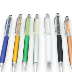 7Pcs/Pack Bling Bling 2-In-1 Slim Crystal Diamond Stylus Pen and Ink Ball - Picture 1 of 2
