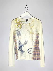 Vintage Just Cavalli JPG Style All Over Print Long Sleeve Shirt Women’s Size L - Picture 1 of 14