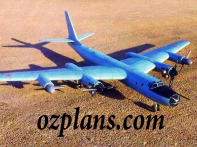 Tupolev Tu-95 Bear Bomber 84" Inch WS PRINTED RC MODEL AIRPLANE PLANS TEMPLATES - Image 1 of 2