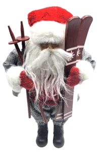 Vintage Santa Skier Figurine – Black & White Suit Details, 1990 Collectible - Picture 1 of 7