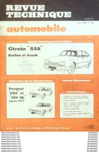 Revue Technique Automobile Citroën Gsa Peugeot 504 & 604 V6  #399 - Imagen 1 de 3