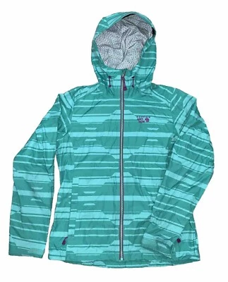 Mountain Hardwear Dry Q Evap Waterproof Rain Jacket Women's Size S Green Hooded - Image 1 of 4