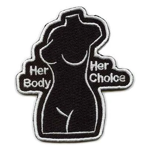 Her Body Her Choice Patch Women's Rights Embroidered Iron On - Picture 1 of 2
