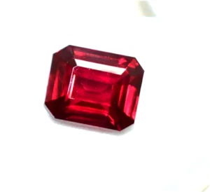 9.65 Ct Emerald Cut Natural Burmese Red Ruby Loose Gemstone GGI - Picture 1 of 4