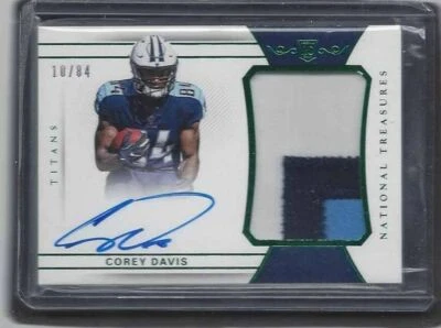 COREY DAVIS 2017 NATIONAL TREASURES GREEN RPA 3 COLOR PATCH ON CARD AUTO RC /84 - Image 1 of 2
