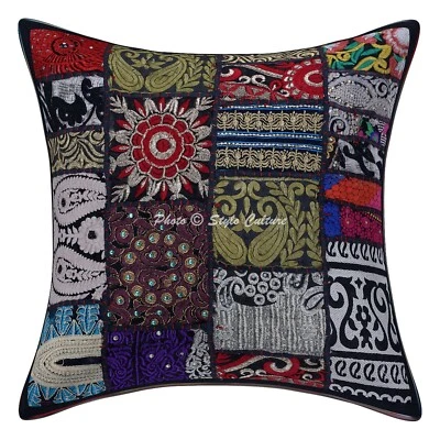 Vintage Cushion Cover Patchwork Boho Bohemian Car Pillow Cases For Home Decor - Image 1 of 4