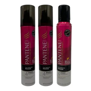 3 Pack Pantene Pro-V Curl Defining Mousse 4 Maximum Hold 6.6 oz Tames Frizz RARE - Picture 1 of 11