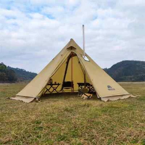 Camping Pyramide Tipi Zelt Höhe 2,2 m leichtes Outdoor Winter Kaminzelt - Bild 1 von 29