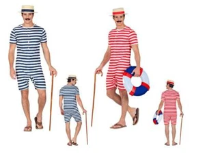 Retro Badeanzug gestreift Herren Kostüm Ringelbadeanzug 20er Jahre Karneval - Bild 1 von 8