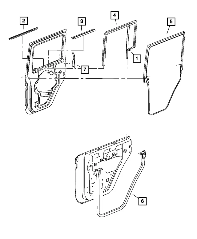 Jeep Wrangler JK 07-18 media puerta trasera sello meteorológico fábrica Mopar nuevo fabricante de equipos originales Foto 1 de 1