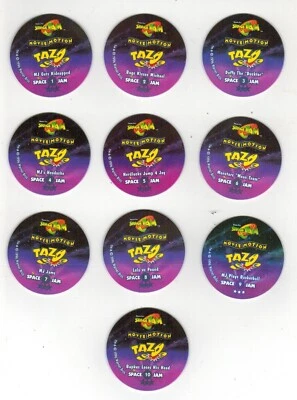 Michael Jordan Space 1996 Warner Bros Pog Caps Movie Motion Tazo Set #1-10 - Image 1 of 2