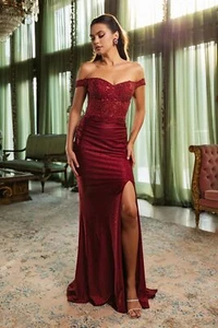 Womens Dresses For Prom Evening Long Sweetheart Off Shoulder Sheath Plus Size - Picture 1 of 47