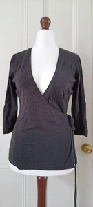 Gap black stretch cotton-mix wrap cardigan - M/Used - Picture 1 of 7