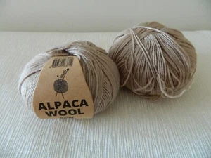 Knitting Yarn MALLI Alpaca Wool SAND Alpaca Polyester 4ply Lot 2 Yarns - Picture 1 of 9
