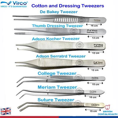 Surgical Forceps Dental Medical Cotton & Dressing Pliers Tweezers Soft Tissue - Image 1 of 2