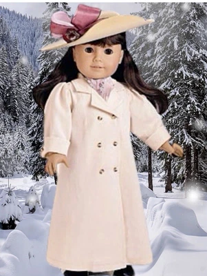 American Girl Doll Samantha Travel Duster Jacket And Fancy Hat Creme & Berry HTF - Image 1 of 4