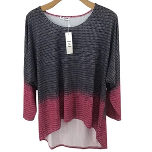 Beyond This Plane Womans 4XL Stretch Hi-Low Tunic 3/4 Length Sleeves New - Picture 1 of 6