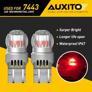 2 piezas AUXITO 7440 7443 7444 T20 LED luz de freno/cola bombillas de señal de giro rojo puro - Imagen 1 de 12
