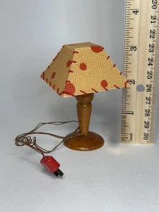 Vintage German Dollhouse Light Lamp Mid Century Modern Dot Lampshade Play scale - Picture 1 of 12