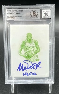 2022 - 23 Panini Flawless Printing Plate Magic Johnson Autographed Card BAS 10 - Image 1 of 2