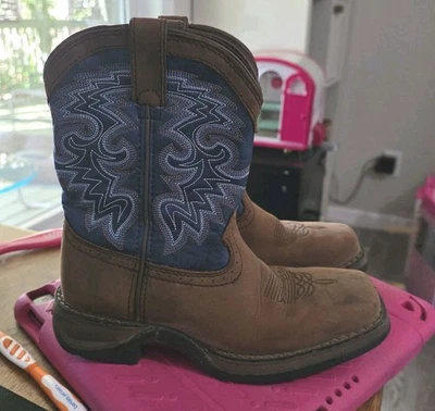 Bota Western Lil Durango 8" Azul/Tostado Niño Pequeño Talla 2M Foto 1 de 4