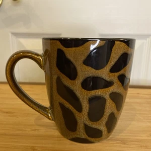 Pier 1 Imports Steingut Leopardenmuster Kaffeebecher RAR Auslaufmodell - Bild 1 von 6