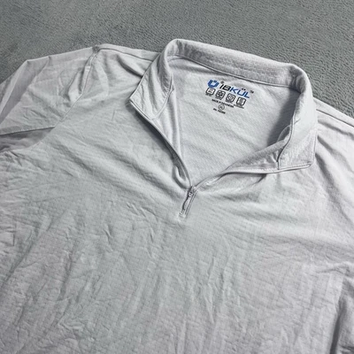 IBKUL Top Womens XL White Performance Golf Quarter Zip Pullover Mesh Sleeves - Image 1 of 4