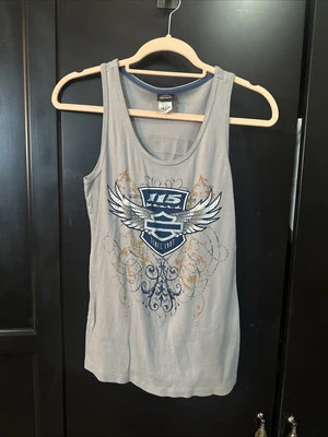Camiseta sin mangas Harley Davidson mediana sin mangas con logotipo elástico para mujer * Foto 1 de 4
