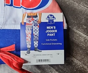 New PBR PABST BLUE RIBBON LOUNGE JOGGER PANTS MENS SZ 2XL - Picture 1 of 2