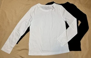 The Childrens Place 2-Pk Long Sleeve T Shirts Girls SZ L 10/12 Black & White NWT - Picture 1 of 3