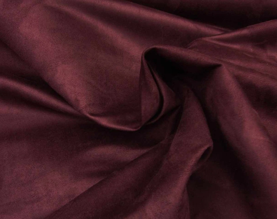 Suede Upholstery solid Wine Micro Drapery Fabric sold by the yard 58" Wide  - Image 1 of 1
