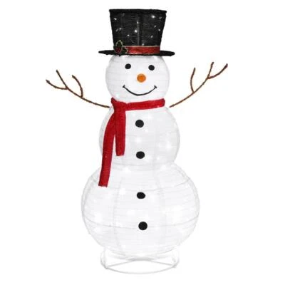 Schneemann Figur beleuchtet Funkeleffekt 120 cm innen außen 90 LED Deko Winter - Bild 1 von 4